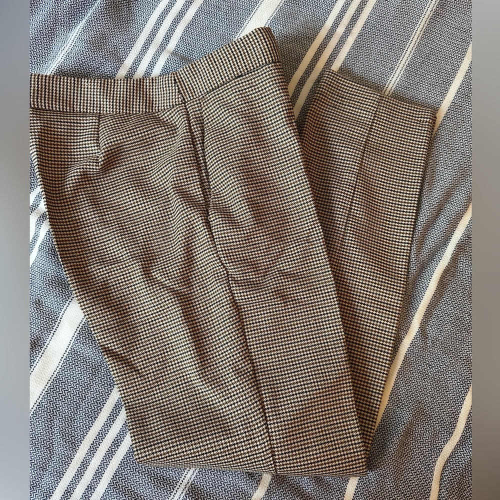 Zara Black and White Checkered Dress Pants